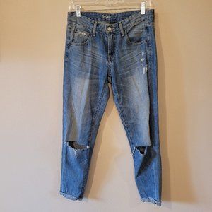 Low Rise Distressed Cropped Boyfriend Jean